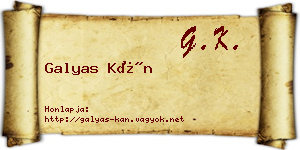 Galyas Kán névjegykártya